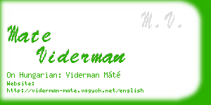 mate viderman business card